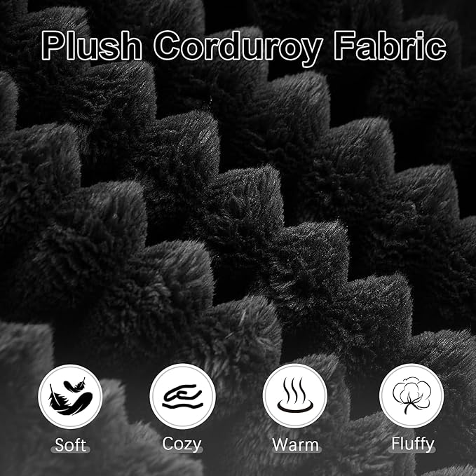 134 U-Shaped Cloud Couch Sectional Oversized Modular Boneless Sleeper Sofa with Side Pockets &amp Cup Holders 4-Seater Modern Deep Seat Corduroy Couch for Living Room No Assembly Required Black