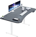 VIVO Electric 63 x 32 in Dual Motor Standing Desk Memory Height Adjustment 2B Series Black Carbon Fiber Top White Frame DESK-KIT-2W1R