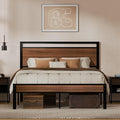 Easy Assembly Queen Bed Frame with Modern Wood Headboard &amp Footboard Upgraded Heavy Duty Metal Sturdy Bed Frame Queen Size Stable Platform Bed Furniture Bed Storage No Noise No Box Springs Wa