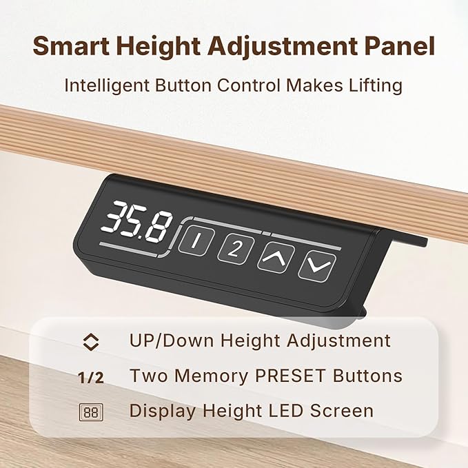 NearHub Electric Adjustable Standing Desk 55 x 24 Premium One-Piece White Top Sit Stand Desk Height Adjustment Computer Desk Ergonomic Work Desks for Home Office (OD20 White 55”×24”)