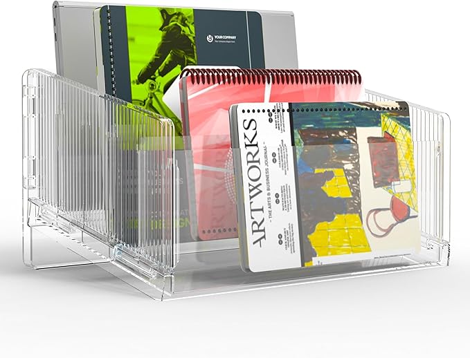 File Sorter Organizer 5 Sections Acrylic Letter Tray for Desk Mail Organizer Letter Holder for Envelopes Mail Electronics 2Pack 2PCS