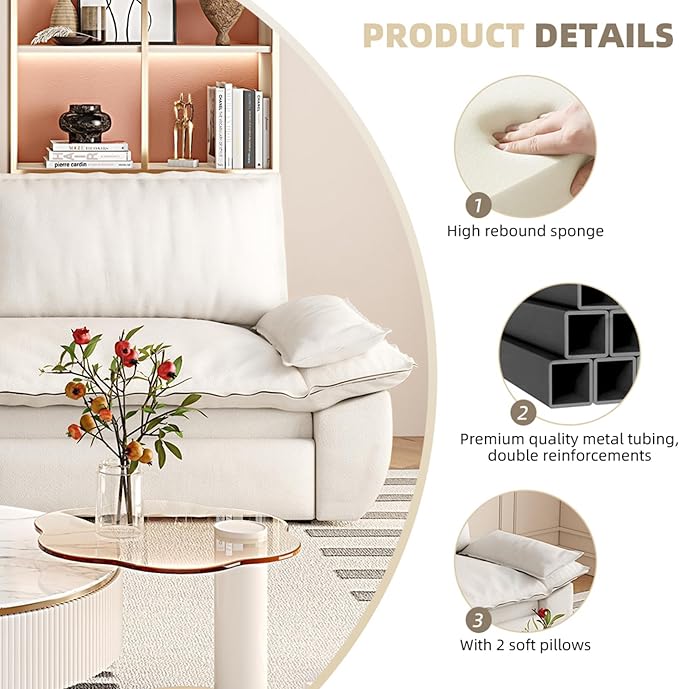 Cilee 73.2 Folding Sofa Bed 3-in-1 Convertible Loveseat Sleeper Sofa Pull Out Futon Sofa Bed Comfy Floor Couch with Storage Pocket &amp 2 Pillows Love Seats Furniture for Living Room Velvet Ge