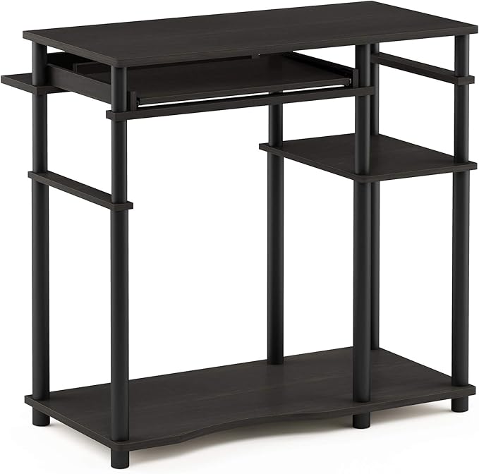 Furinno Abbott Computer Desk with Bookshelf Espresso/Black