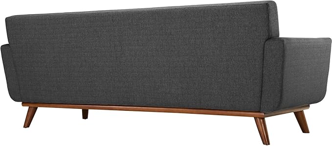 Modway Engage Mid-Century Modern Upholstered Fabric Sofa in Gray
