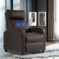 Leather Recliner Chair Living Room Chair Massage Reclining Chair Ergonomic Home Theater Seating Single Recliner Sofa Chair with Pu Leather Padded Seat Backrest for Living Room