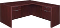 Regency Legacy 60 x 77 Inch L-Shaped Office Desk with Double Pedestal Drawer Unit Durable Mahogany Laminate Scratch-Resistant Surface and Spacious Design for Home and Professional Offices