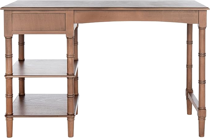 SAFAVIEH Home Collection – Henric 1-Drawer Computer Desk with 2 Shelves Brown Home Office Writing Table 45 Wide (DSK5712B)