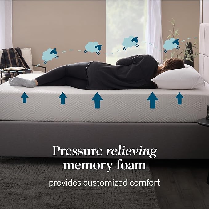 Lucid 12 Inch Memory Foam Mattress - Medium Firm Feel - Infused with Refreshing Bamboo Charcoal and Cooling Gel - Bed in a Box - Temperature Regulating - Pressure Relief - Breathable - Twin Size