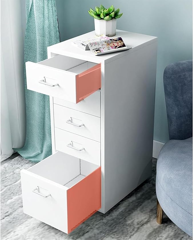 File Cabinet 5 Drawer Locking File Cabinet Under Desk Metal Filing Cabinet Under Desk Storage(Color:Model E) 1.4mm