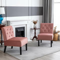 Reeso 2-Piece Living Room Armless Button Tufted Pattern Accent Chair Rose