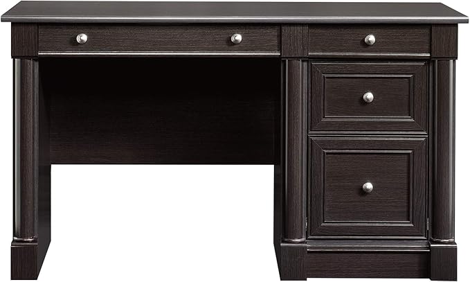 Sauder Palladia Computer Desk with Drawers Home Office Desk with File Cabinet Storage Drawer Cable Management Keyboard Tray in Wind Oak Finish