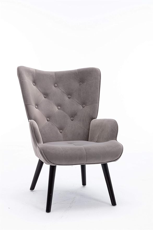 Accent Chair Living Room/Bed Room Modern Leisure Chair Silver Grey
