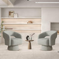 ANJ Swivel Accent Chair Set of 2 Modern Luxury Velvet Accent Chair Comfy Round Armchiars 360 Degree Swivel Barrel Chairs for Living Room Bedroom Office Grey