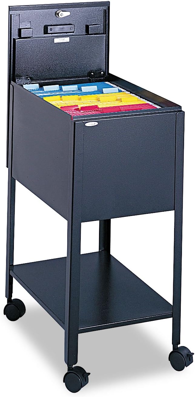 Safco Products 5361BL Standard Mobile Tub File with Lock Letter Size Black