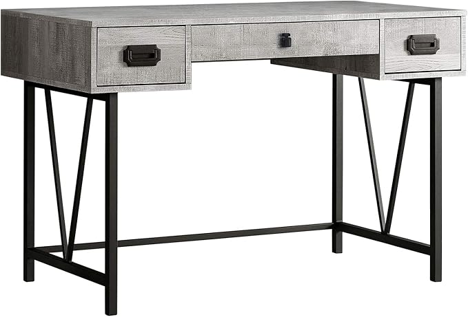 Monarch Specialties Computer Desk Home Office Laptop Storage Drawers 48 L Work Metal Grey
