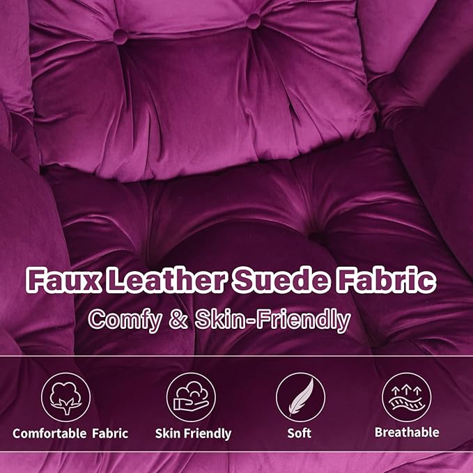 Lazy Chair with Ottoman Modern Accent Chair Lounge Leisure Sofa Chair with Armrests Reading Chair and Folding Footstool for Living Room Bedroom Office Plush Pink
