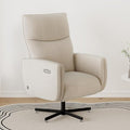 Power Swivel Recliner Chair Modern Electric with USB &amp Type-C Ports Upholstered Velvet Swivel Recliner Chair 360° Swivel for Office &amp Living Room Easy Assembly (Beige)