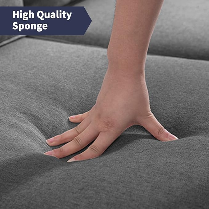 Modern Armchair Single SofaUpholstered Sofa ChairsLinen Comfy Arm Chair with 4 Storage PocketsLiving Room Chair Bedroom Chair for Small SpaceDark Grey