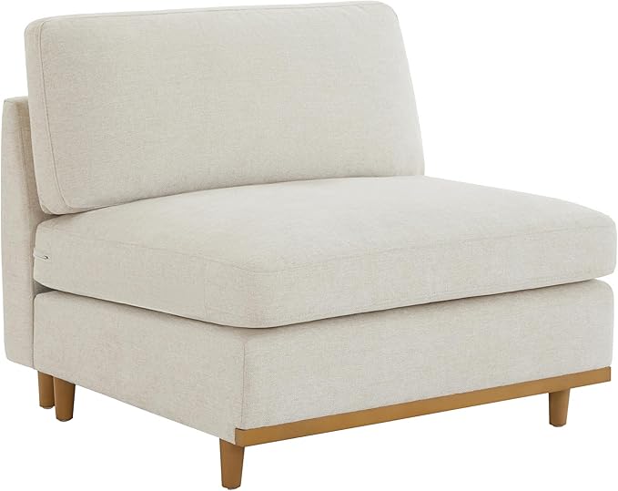 CHITA Modern Down Filled Upholstered Middle Armless Sofa for Sectional Modular Couch Linen