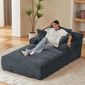 Avenix 79” Oversized Chaise Lounge Chairs Indoor Corduroy Boneless Chaise Lounges Chairs Indoor Deep Seat Big Comfy Reading Chair Cloud Sleeper Chair Sofa Couch Bed for Living Room Grey