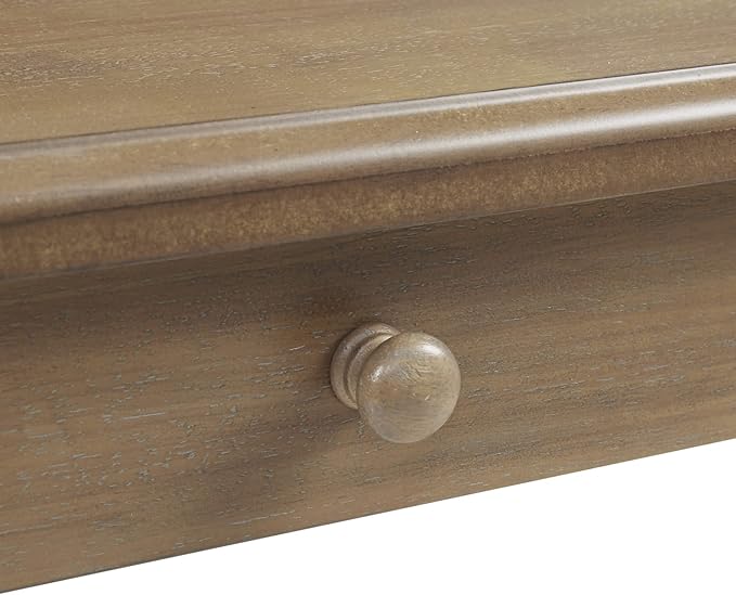 Martha Stewart Tabitha Solid Wood Writing Table with Metal Glides Drawer for Storage Living Room Furniture Home Office Small Computer Desk Turned Legs 47.5 W x 23 D x 29 H Natural