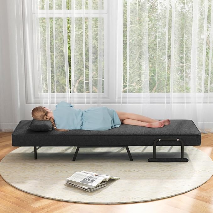 S AFSTAR 4 in 1 Convertible Sofa Bed Sleeper Chair Folding Sofa Arm Chair with Pillow and 6 Position Adjustable Backrest Full Padded Lounger Couch Bed