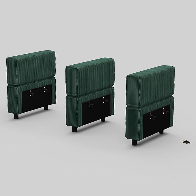 Belffin Modular Sectional Sofa Armrest Backrest Module for Sectional Couch Side Part Armrest/Backrest (Set of 3) Corduroy Green