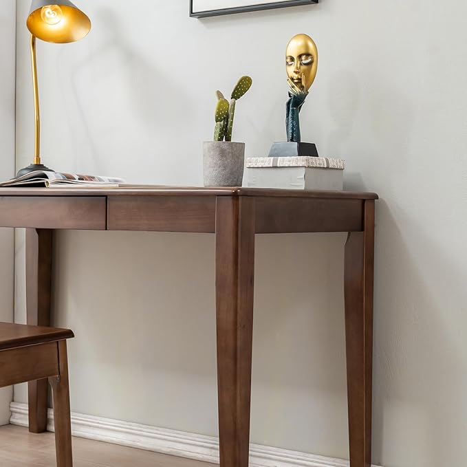 Solid Wood Desk with Drawers Small Computer Desk for Small Spaces Gaming Study Home Office Desks for Work Student PC Desk for Bedroom Escritorios para Cuartos