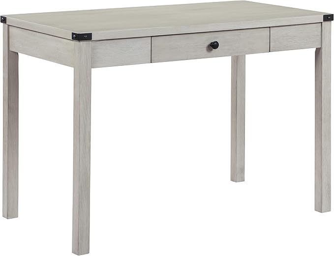 OSP Home Furnishings Victor Modern Rustic Writing Home Office Desk with Drawer Champagne Oak Finish