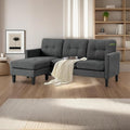 L Shaped Couch Convertible Sleeper Sofa with Reversible Chaise Sectional Couches with Storage Ottoman for Living Room Comfy Couches with Reversible Chaise for Apartment Dark Gray
