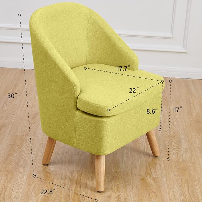 Accent Upholstered Club Cute Light Green Tub Chairs with Barrel Style Comfortable Round Side Sofa Chair Sitting Sofa Chair for Living Room Bedroom Small Spaces
