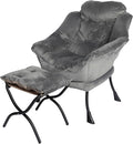 Kokel Lazy Chair with Folding OttomanLiving Room Chairst (Dark Gray-1118)