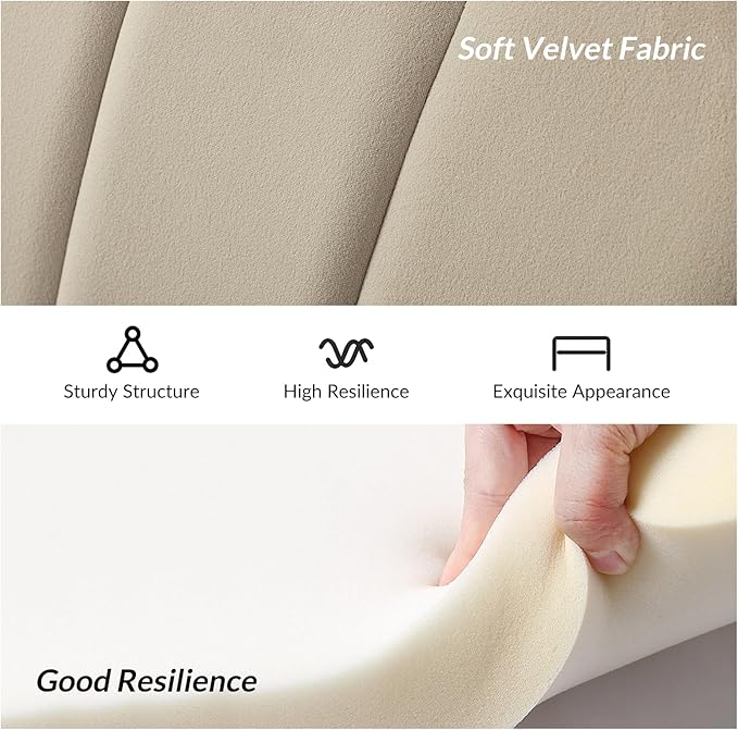 Velvet Upholstered Loveseat Sofa with Gold Metal Legs Modern Comfy Small Love Seat with Flower Shaped Back 2-Seater Sofa Accent Couch for Living Bedroom Leisure Areas
