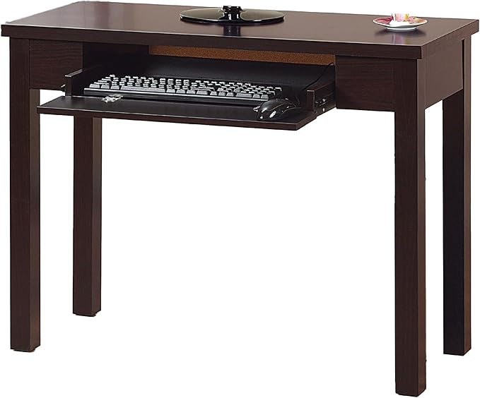 Benjara Computer Desk- Flip-Down Keyboard Drawer- 39 Inch- Red Cocoa Brown