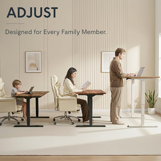 FLEXISPOT E6 MAX Woodix Acacia Solid Wood 60x30 Dual Motor Heavy Duty Standing Desk 330lbs Capacity 3-Stage Height Adjustable Desk w/Cable Management &amp Wheels(Natural Acacia Wood + White Frame