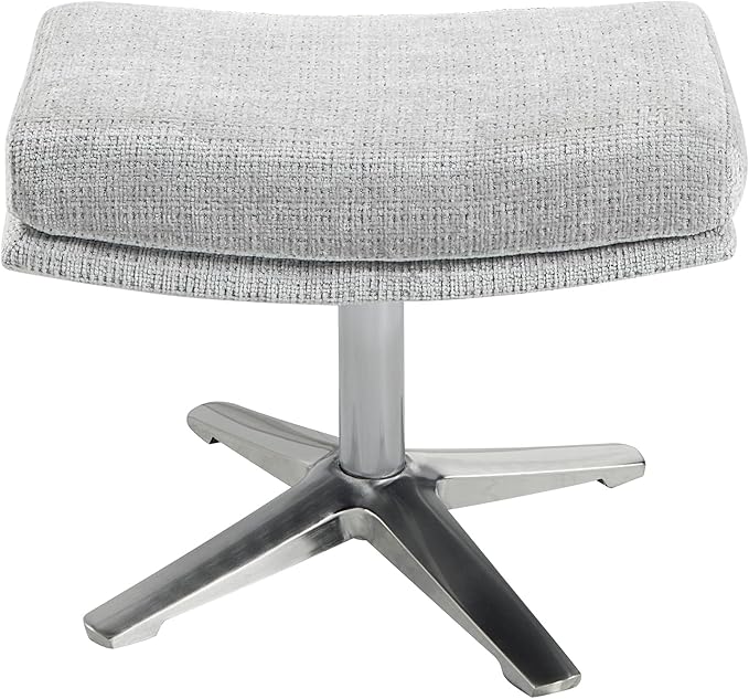 Lexicon 360 Degree Swivel Accent Chair with Ottoman Chenille Upholstered Swivel Lounge Chair with Armrest Criss-Cross Legs and Footstool for Living Room/Office/Bedroom Gray