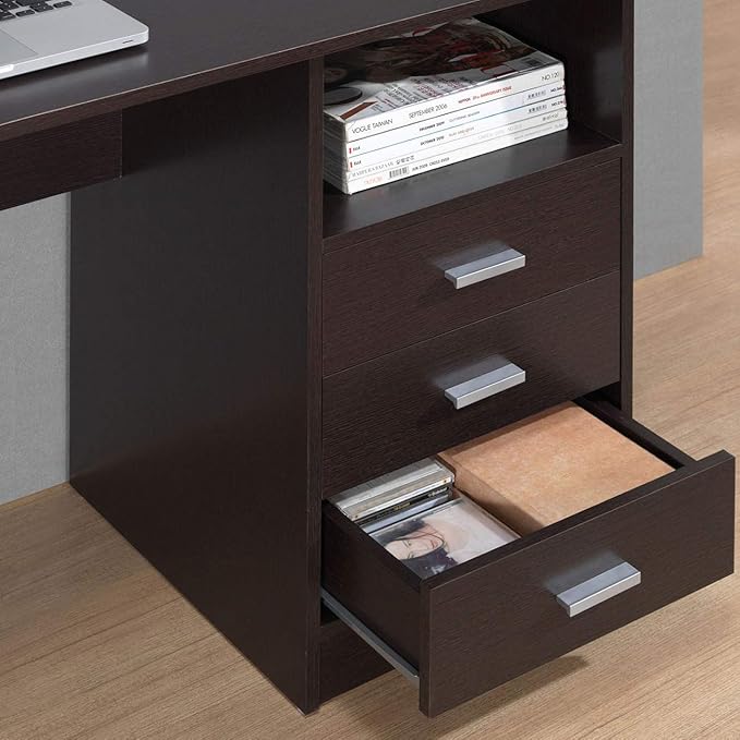 Techni Mobili Classic Computer Desk with Multiple Drawers 29.5 x 23.6 x 51.2 Wenge