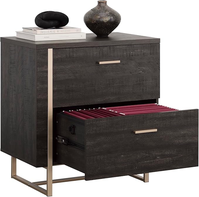 2 Drawer Small File Cabinet with Lock Under Desk Locking Drawers Storage CabinetOrganizer for Home Office Lateral Filing CabinetsAssembly RequiredBlack