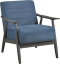 Casual Transitional Accent Chair 1pc Blue Fabric Upholstery Dark Gray Frame Solid Wood Living Room Furniture
