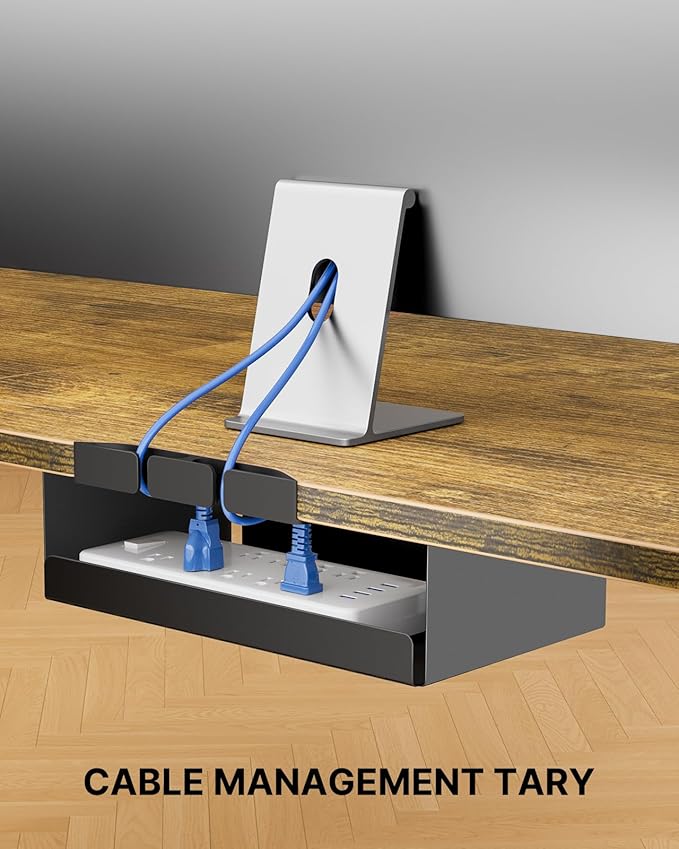 Marsail Standing Desk Adjustable Height with 4-in 1 Electical Outlet L Shaped Electric Standing Desk with Headphone Hook Stand up Desk for Home Office Sturdy Writing Workstation Rustic