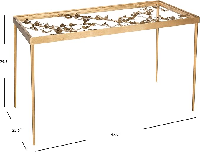 Safavieh FOX2588A Home Collection Rosalia Butterfly Desk Antique Gold
