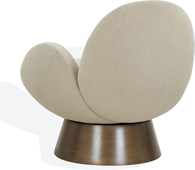 SAFAVIEH Couture Collection Paolini Light Brown &amp Antique Gold Metal Base Accent Chair