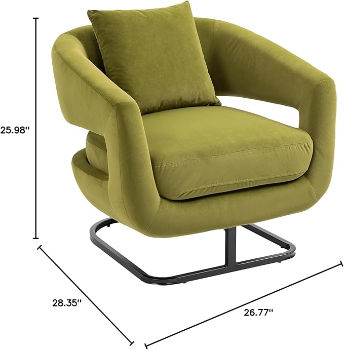 House Hold Upholstered Tufted Living Room Chair Textured Velvet Fabric Accent Chair with Metal Stand