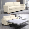 ZAFLY 70 Pull Out Sofa Bed Convertible Sleeper Sofa with Memory Foam Mattress Velvet Modern Couch Bed for Home Apartment Easy Assembly - Beige