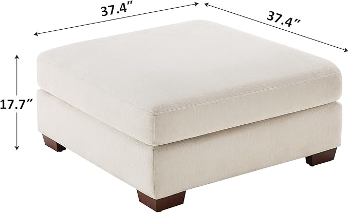 VANOMi 37.4 Upholstered Square Module for Modular Sectional Sofa (Beige Ottoman Module)