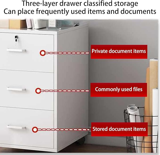 File Cabinet for Home OfficeFile Cabinet with Lock Under Desk File Cabinet Office Vertical Files Cabinet 1 Drawer Metal Filing Cabinet Keep Documents Secure and Neat