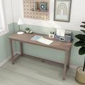 Max &amp Lily Solid Wood Desk 55 Inches Clay