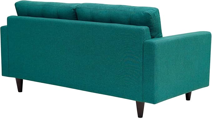 Modway EEI-1547-TEA Empress Mid-Century Modern Upholstered Fabric Loveseat In Teal