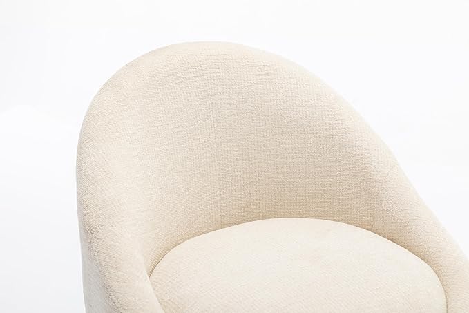 COLAMY Chenille Fabric 360 Swivel Accent Chair Beige