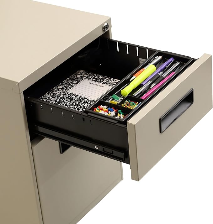 Alera ALE Two-Drawer Metal Pedestal File 14 7/8w x 19 1/8d x 21 3/4h Putty